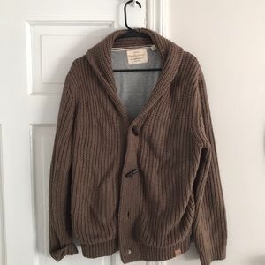 Brown Shall Collar Cardigan